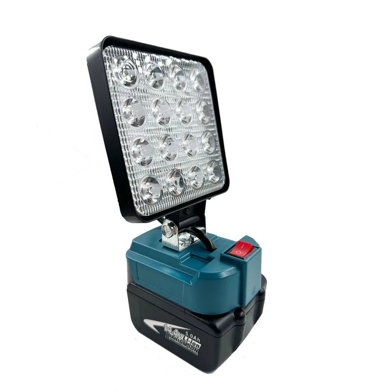 Luz de LED sem fio de 4 polegadas para Makita 14,4 V-18 V Lanterna externa de iluminação de emergência